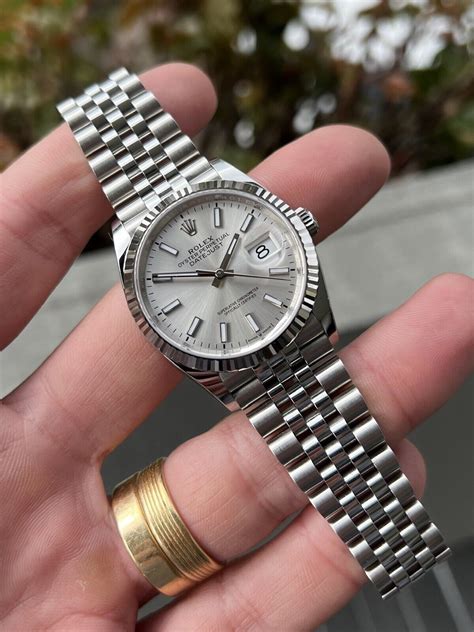 rolex datejust 36 silver.